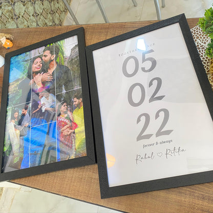 Jaipur gift store romantic personalized photo frame for couples, anniversary gift idea.